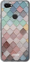 6F hoesje - geschikt voor Google Pixel 3a -  Transparant TPU Case - Colour Tiles #ffffff