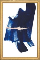 JUNIQE - Poster met houten lijst Donkerblauw - abstract -40x60 /Blauw