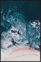 JUNIQE - Poster in kunststof lijst I Love The Sea -20x30 /Turkoois