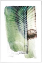 JUNIQE - Poster in kunststof lijst Jurassic Cycad -60x90 /Groen & Wit