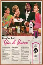 JUNIQE - Poster met kunststof lijst Gin | Juice - Snoop Dogg -30x45
