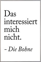 JUNIQE - Poster met kunststof lijst Die Bohne -60x90 /Wit & Zwart