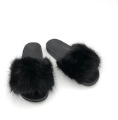 FLIP FLUFFY BLACK - Maat 39 - Slipper - Zwart