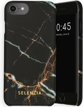 Selencia Maya Fashion Backcover iPhone SE (2022 / 2020) / 8 / 7 / 6(s) hoesje - Marble Black