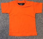 Kinder shirt Oranje effen maat 128