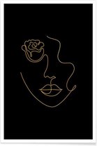 JUNIQE - Poster Petal gouden -40x60 /Goud & Zwart