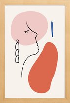 JUNIQE - Poster in houten lijst Breathe -40x60 /Rood & Roze