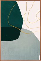 JUNIQE - Poster met kunststof lijst Interplay gouden -20x30 /Goud &
