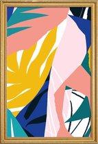 JUNIQE - Poster met houten lijst Botanical House -13x18 /Kleurrijk