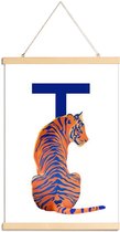 JUNIQE - Posterhanger T Tiger -20x30 /Blauw & Oranje