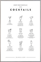 JUNIQE - Poster met kunststof lijst Cocktail infographic -13x18 /Wit &