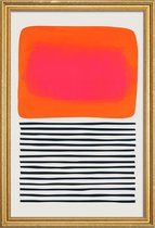 JUNIQE - Poster met houten lijst Sunset Ripples -13x18 /Oranje & Roze
