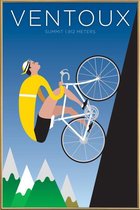 JUNIQE - Poster met kunststof lijst Ventoux -13x18 /Blauw & Geel