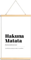 JUNIQE - Posterhanger Hakuna Matata -60x90 /Wit & Zwart