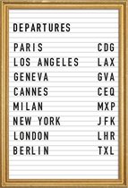 JUNIQE - Poster met houten lijst Departure Paris -40x60 /Wit & Zwart