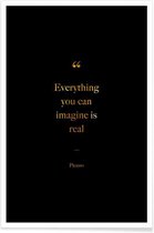 JUNIQE - Poster Gold Everything You Can Imagine Is Real -20x30 /Goud &