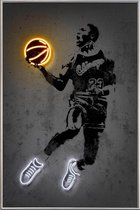 JUNIQE - Poster met kunststof lijst Michael Jordan 23 -40x60 /Geel &