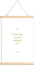 JUNIQE - Posterhanger Everything You Can Imagine Is Real gouden -20x30