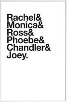 JUNIQE - Poster met kunststof lijst Just Friends -60x90 /Wit & Zwart