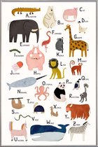 JUNIQE - Poster met kunststof lijst Animal Friends -60x90 /Kleurrijk
