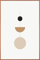JUNIQE - Poster met kunststof lijst Pendulum -60x90 /Bruin & Ivoor