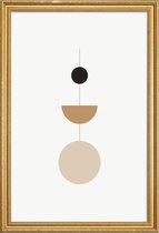 JUNIQE - Poster met houten lijst Pendulum -30x45 /Bruin & Ivoor