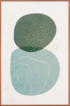 JUNIQE - Poster met kunststof lijst Foam -30x45 /Groen & Turkoois