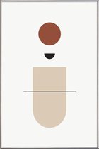 JUNIQE - Poster met kunststof lijst Horizon -40x60 /Bruin & Grijs