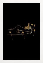 JUNIQE - Poster met houten lijst Hawaii gouden -40x60 /Goud & Zwart