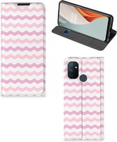 Hoesje ontwerpen OnePlus Nord N100 Smart Cover Waves Roze