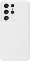 - ADEL Siliconen Back Cover Softcase Hoesje Geschikt voor Samsung Galaxy S21 Ultra - Wit