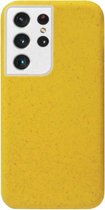 - ADEL Tarwe Stro TPU Back Cover Softcase Hoesje Geschikt voor Samsung Galaxy S21 Ultra - Duurzaam Afbreekbaar Milieuvriendelijk Geel