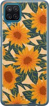 Samsung Galaxy A12 siliconen hoesje - Zonnebloemen - Soft Case Telefoonhoesje - Geel - Bloemen