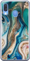 Samsung Galaxy A40 siliconen hoesje - Magic marble - Soft Case Telefoonhoesje - Multi - Marmer