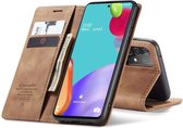 Samsung Galaxy A52 4G/Galaxy A52 5G Bookcase hoesje - CaseMe - Effen Tan - Kunstleer