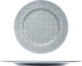 Dinerbord - Ontbijtbord - Plastic Bord Zilver - Rond - Ø 33cm - Kunststof