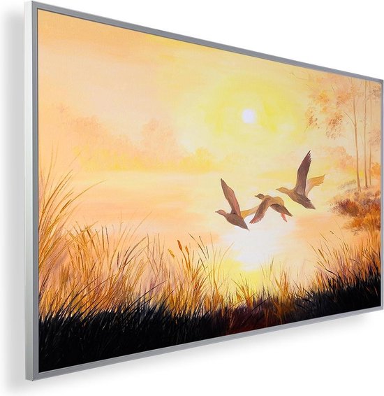 Infrarood Verwarmingspaneel 450W met fotomotief en Smart Thermostaat (5 jaar Garantie) - Birds oil paint 108