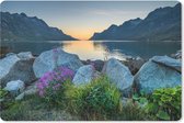 Muismat Fjorden - Ersfjordbotn fjord Noorwegen fotoprint muismat rubber - 60x40 cm - Muismat met foto