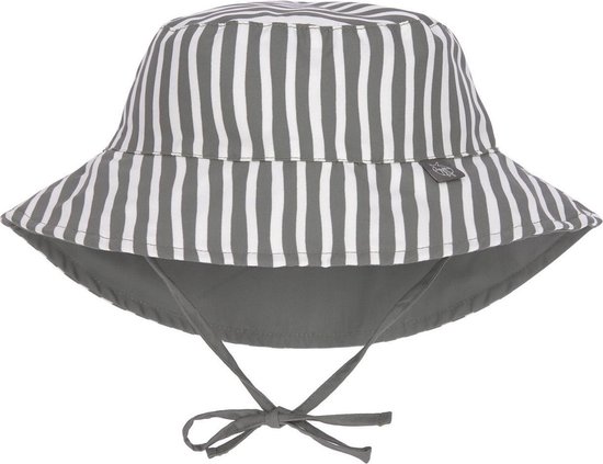 Lässig - Omkeerbare UV Bucket hoed voor baby's - Strepen - Olijf - maat 3-6M (43-45CM)