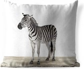 Sierkussen Animalprintshop voor buiten - Zebra dierenprint - 40x40 cm - vierkant weerbestendig tuinkussen / tuinmeubelkussen van polyester
