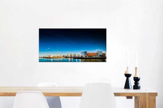 Le Titanic Signature Building de Belfast sous un ciel fascinant Toile 80x40 cm - Tirage photo sur toile (Décoration murale salon / chambre) / Villes européennes Peintures sur toile