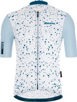 Santini Fietsshirt Korte mouwen Blauw Heren - Delta Pietra S/S Jersey Silver Bullet - S