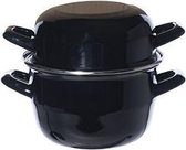 Mosselpan - Mosselpot - Zwart - Ø 16cm - 1.7l - Elektrisch & Gas