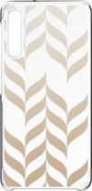 Samsung clear hard case - transparant/goud blad voor Samsung A750 Galaxy A7 2018