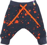 Handgemaakte harembroek met oranje verfspetters - Paintball - 44 (prematuur)