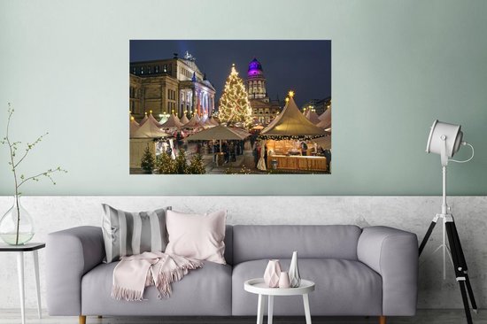 Affiche typique du marché de Noël de Berlin 150x75 cm - Tirage photo sur Poster (décoration murale salon / chambre) / Affiche Villes
