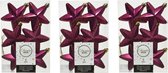 18x stuks kerstornamenten kunststof sterren kerstballen framboos roze (magnolia) 7 cm