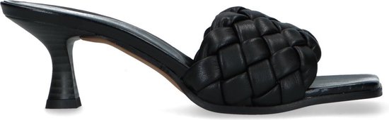 Sacha - Dames - Zwarte leren muiltjes met kitten heel - Maat 39 | bol.com