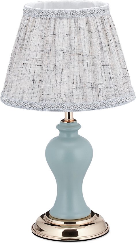 Relaxdays tafellamp vintage nachtlamp retro schemerlamp E27 - lamp met kap nachtkastje | bol.com