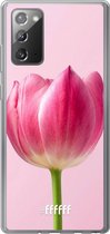 Samsung Galaxy Note 20 Hoesje Transparant TPU Case - Pink Tulip #ffffff